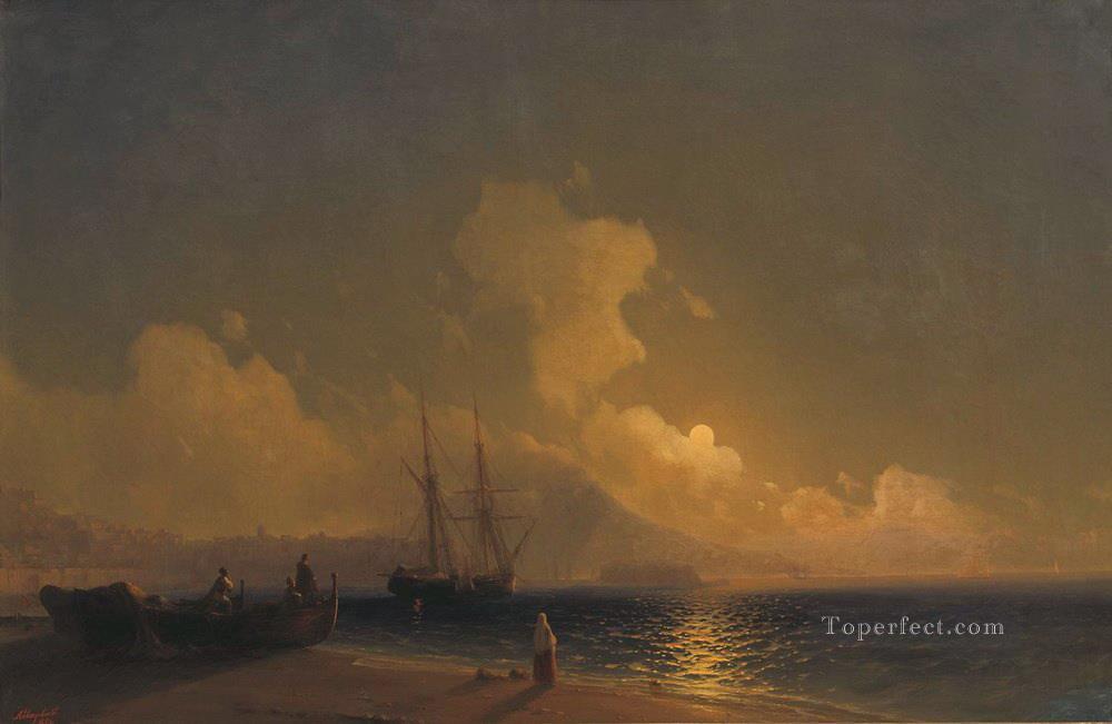 sea at night 1 Romantic Ivan Aivazovsky Russian Oil Paintings